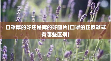 口罩厚的好还是薄的好图片(口罩的正反款式有哪些区别)