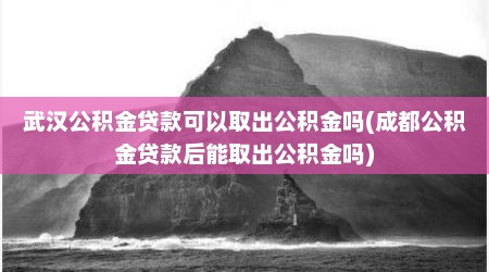 武汉公积金贷款可以取出公积金吗(成都公积金贷款后能取出公积金吗)