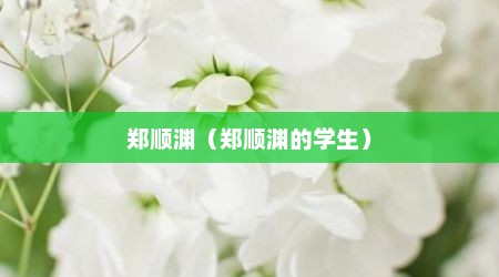 郑顺渊（郑顺渊的学生）