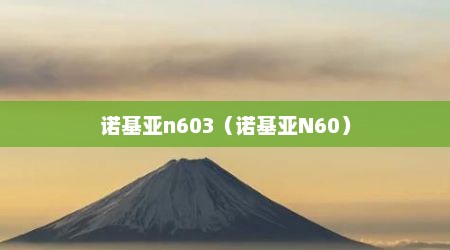 诺基亚n603（诺基亚N60）